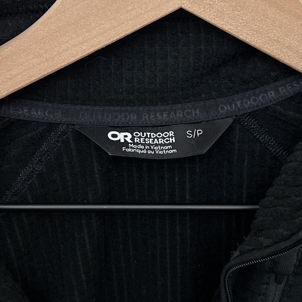 outdoor research black women's tech grid quarter zip fleece pullover thermal top - Picture 4 of 7